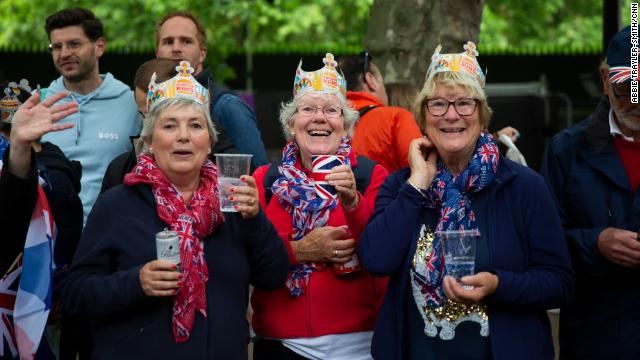 The Bolton sisters — George, Jack and Jo — sport Burger King crowns. ''We are royal fans and excited about the parade,'' George said. ''It's very important to be here. She's been the Queen my whole life.''