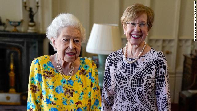 Britain's Queen Elizabeth II receives the Governor of New South Wales Margaret Beazley during an audience at Windsor Castle on Wednesday. 