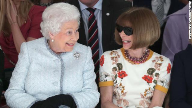 File photograph of Queen and Anna Wintour.