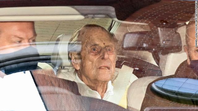 Britain's Prince Philip, Duke of Edinburgh leaves King Edward VII's Hospital in central London on March 16, 2021.