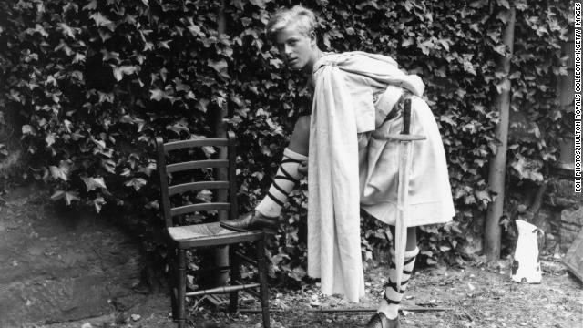 Prince Philip of Greece dressed for school production of “MacBeth” in July 1935.