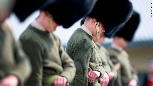 Military rehearsals for those involved in the ceremonial procession were held in Pirbright, an army training center southwest of London, all week. 