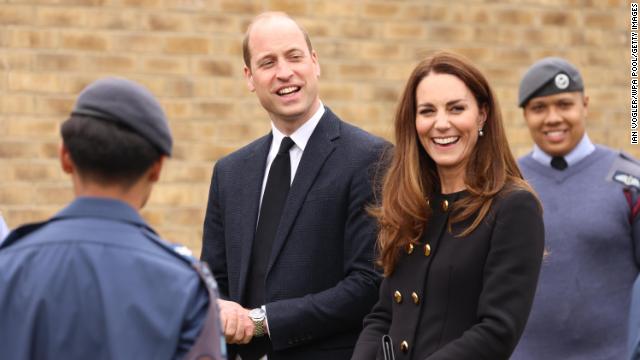 William and Kate visit 282 East Ham Squadron, Air Training Corps in East London on April 21, in London, England.