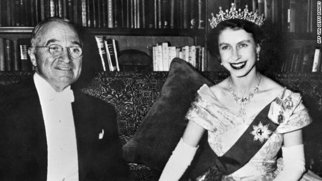 Harry Truman and then-Princess Elizabeth in 1951.