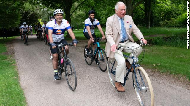 Prince Charles on a bike