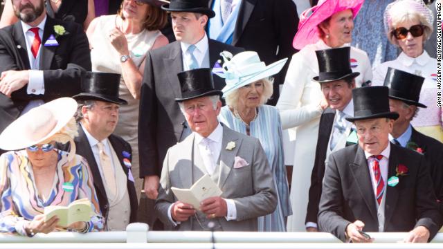 Prince Charles and Camilla, the Duchess of Cornwall, amid a sea of guests. 