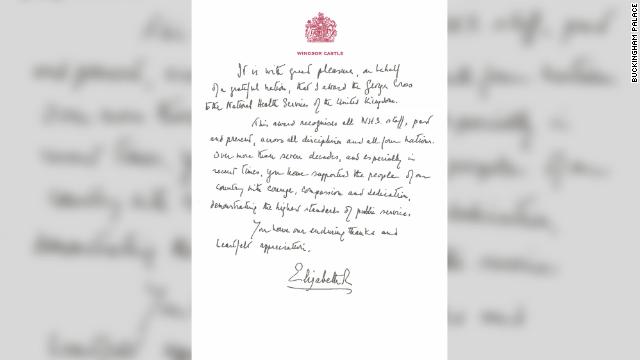 The monarch's personal message when awarding the George Cross this year. 