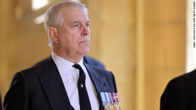 Britain's Prince Andrew is seen at his father's funeral in April. 