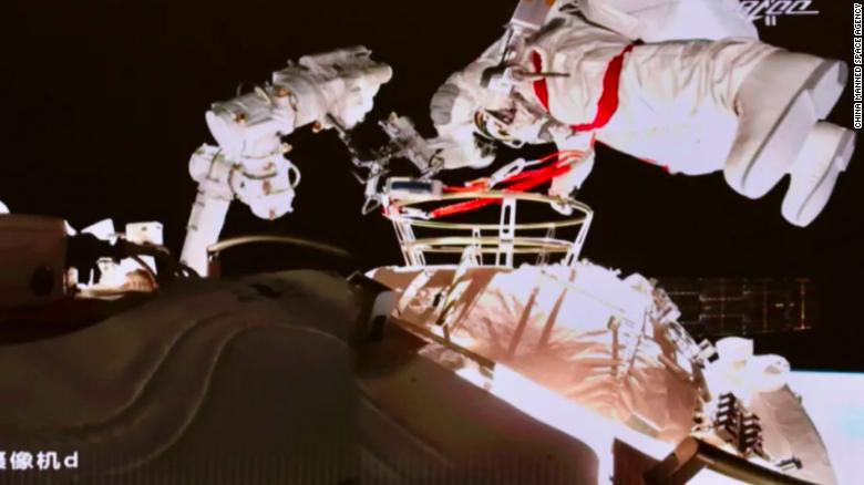 Chinese astronauts carried out their second spacewalk outside the core module of their planned space station on August 20.