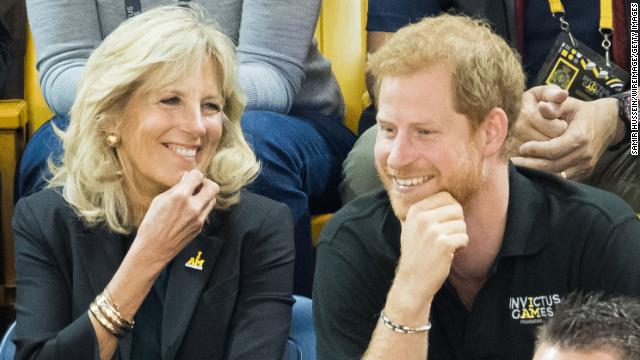 Jill Biden and Prince Harry attend the wheelchair basketball final on day 8 of the Invictus Games Toronto 2017 on September 30, 2017 in Toronto, Canada.