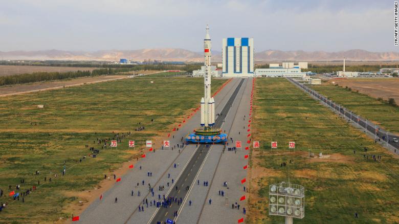 A Long March-2F carrier rocket, carrying the Shenzhou-13 spacecraft, has been transported to the Jiuquan Satellite Launch Centre in China's northwestern Gansu province.