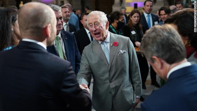 The Prince of Wales greets CEOs of global companies awarded the Terra Carta Seal on November 3.