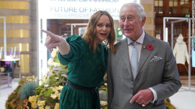 Prince Charles joined British designer and sustainability advocate Stella McCartney to view a fashion installation by the designer, at Kelvingrove Art Gallery in Glasgow.