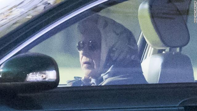 Queen Elizabeth II was seen driving around her Windsor Estate, Monday.