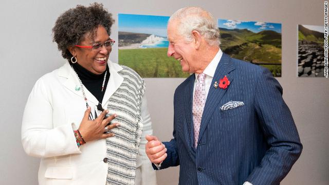 Prince Charles and Barbados' Prime Minister Mia Mottley on day two of COP26 earlier this week.