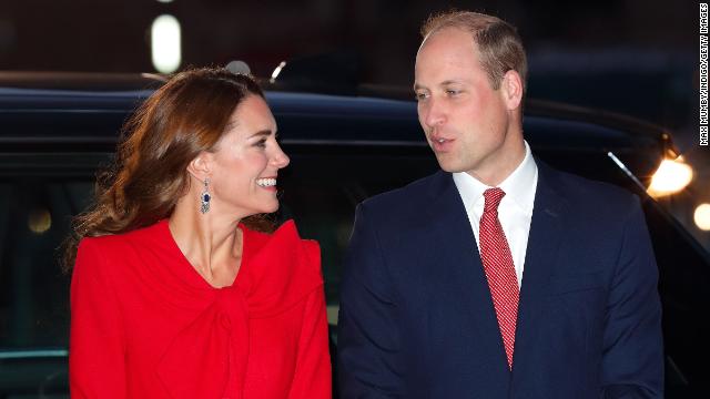 Catherine, Duchess of Cambridge smiles at her husband Prince William as they attend the ''Together at Christmas'' community carol service at Westminster Abbey on Wednesday in London, England. 