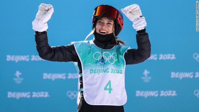 Freestyle skier Eileen Gu at the Big Air qualifying competition on February 7 at the Beijing Winter Olympics.