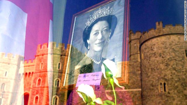 A portrait of Princess Margaret in a gift shop outside Windsor Castle in 2002. 