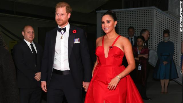 The Sussexes attend the 2021 Salute To Freedom Gala at Intrepid Sea-Air-Space Museum on November 10, 2021 in New York City.