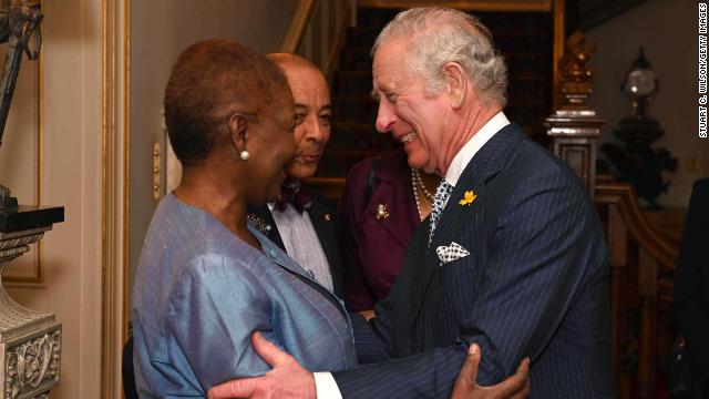 The Prince of Wales speaks to Baroness Valerie Amos during the Powerlist reception. 