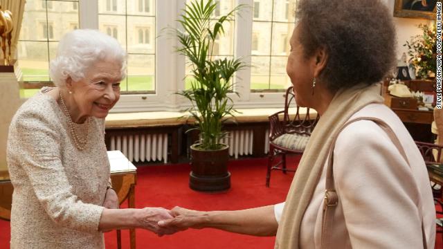 The Queen held a private audience to present the Queen's Gold Medal for Poetry to Grace Nichols at Windsor Castle on Wednesday. 