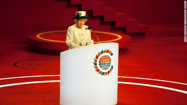 The Queen opens the 2011 Commonwealth Heads of Government Meeting in Perth, Australia.