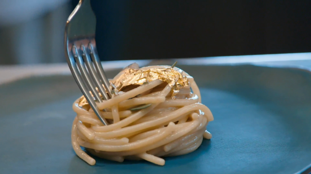 Pasta with gold: Tucci raves of 'perfectly balanced' dish