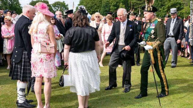 Prince Charles -- who's known in Scotland as the Duke of Rothesay -- appeared quite animated during a garden party at Holyroodhouse on Wednesday. 