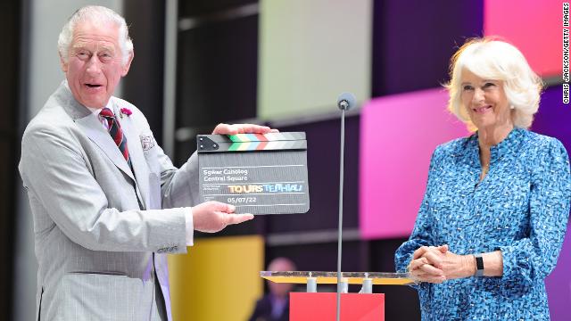 Prince Charles and Camilla at BBC Wales.