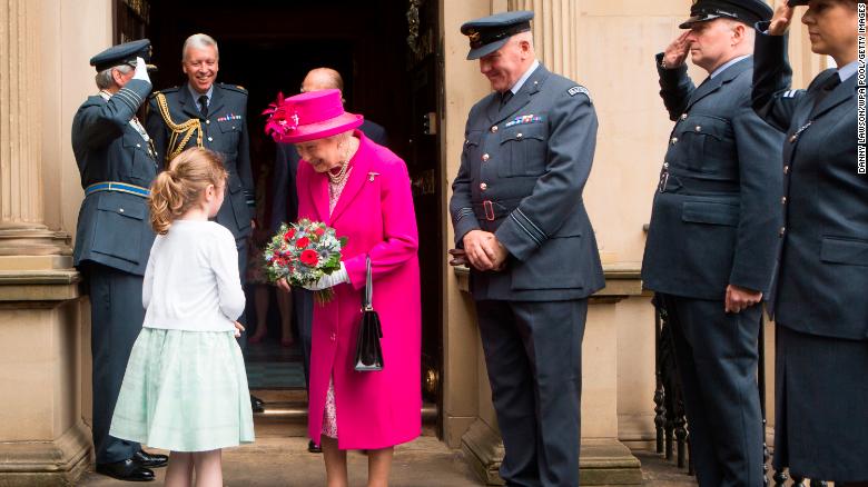 Queen Elizabeth II on an engagement. 