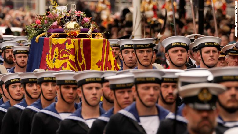 Thousands of military personnel were involved in the royal procession.