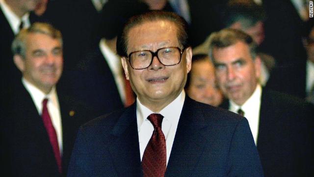 Jiang Zemin during a meeting with corporate executives at the Fortune Global Forum in Hong Kong on May 8, 2001.