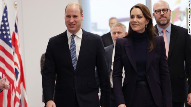 William and Kate shortly after landing in Boston.