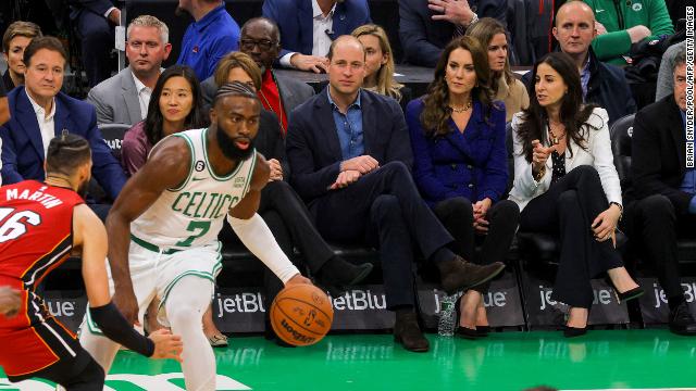 The couple were courtside on Wednesday night as the Miami Heat played the Boston Celtics at TD Garden.   