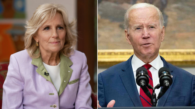 US President Joe Biden, pictured right, and his first lady, Jill Biden.