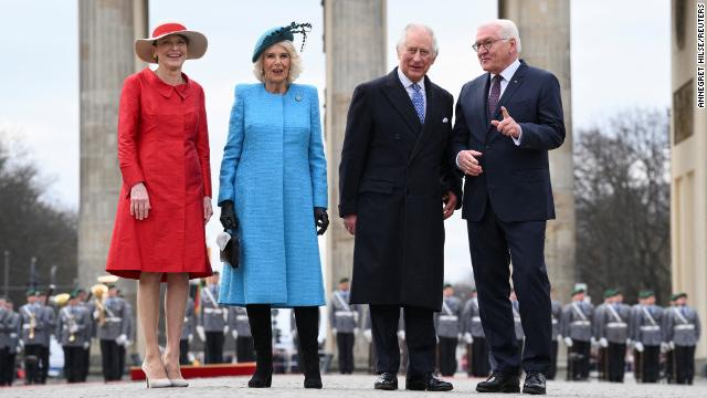 German President Frank-Walter Steinmeier and his wife, Elke Budenbender, rolled out the red carpet for the royal couple.