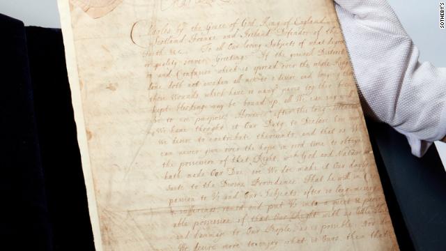 'Milestone' document that helped restore the British monarchy goes on sale.