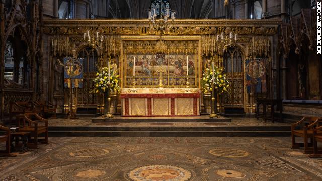 Inside Westminster Abbey.