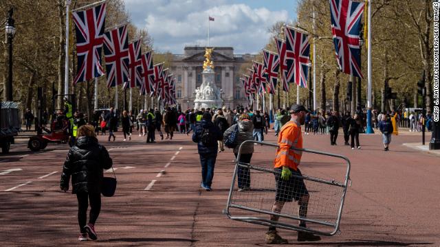 The streets of the British capital are being prepared for the King's big day.