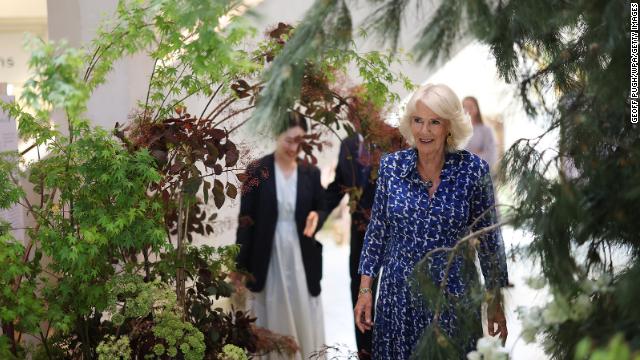 Queen Camilla visit the Garden Museum in London on Thursday.