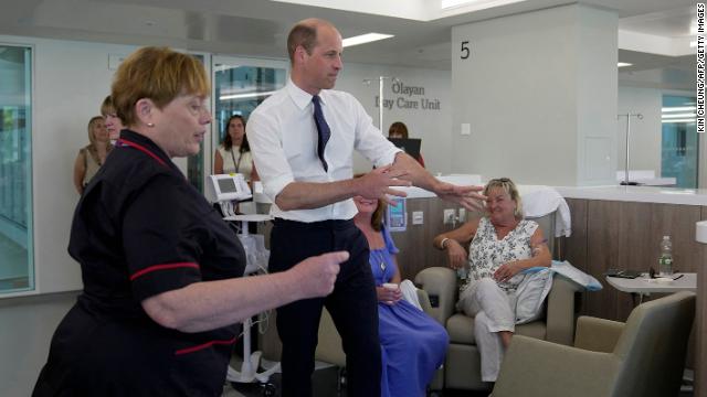 Prince William delighted medical staff and patients when he visited the new cancer center in Sutton this week.