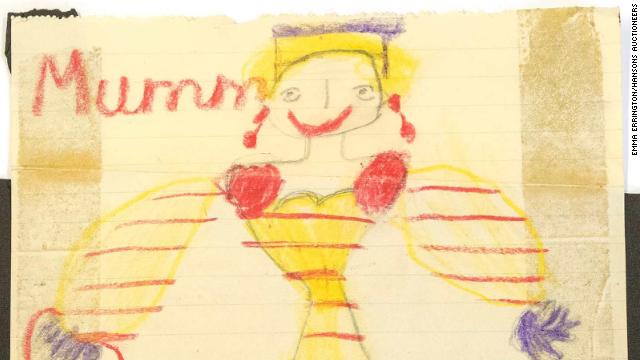 Charles would have been 5 or 6 when he drew this picture of his mother.