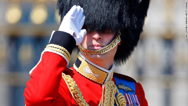 Prince William carries out what's known as The Colonel's Review -- his first since becoming Colonel of the Welsh Guards. 