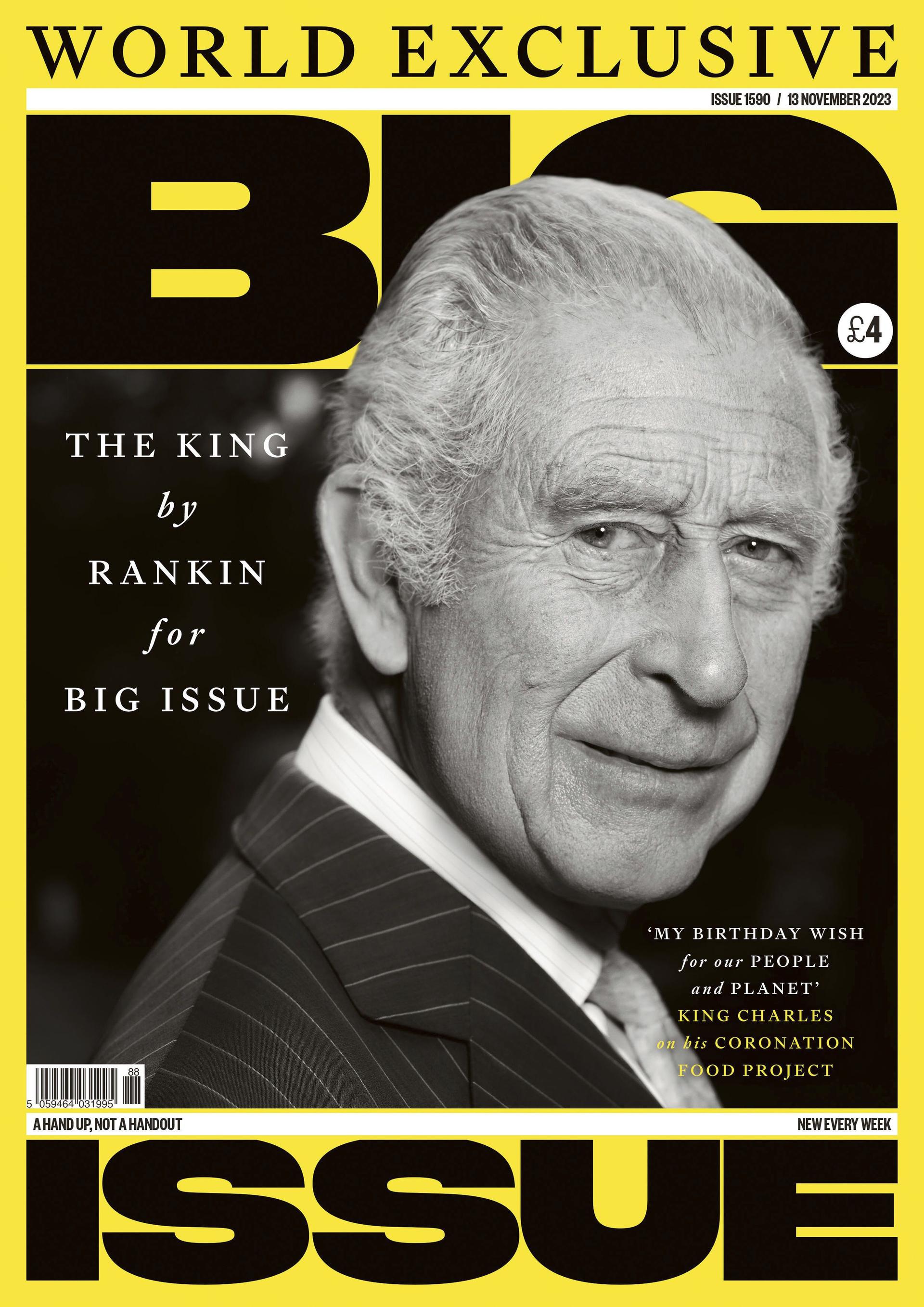 The latest cover of The Big Issue featuring a portrait of King Charles III was taken by celebrated British photographer Rankin to mark the launch of The Coronation Food Project.