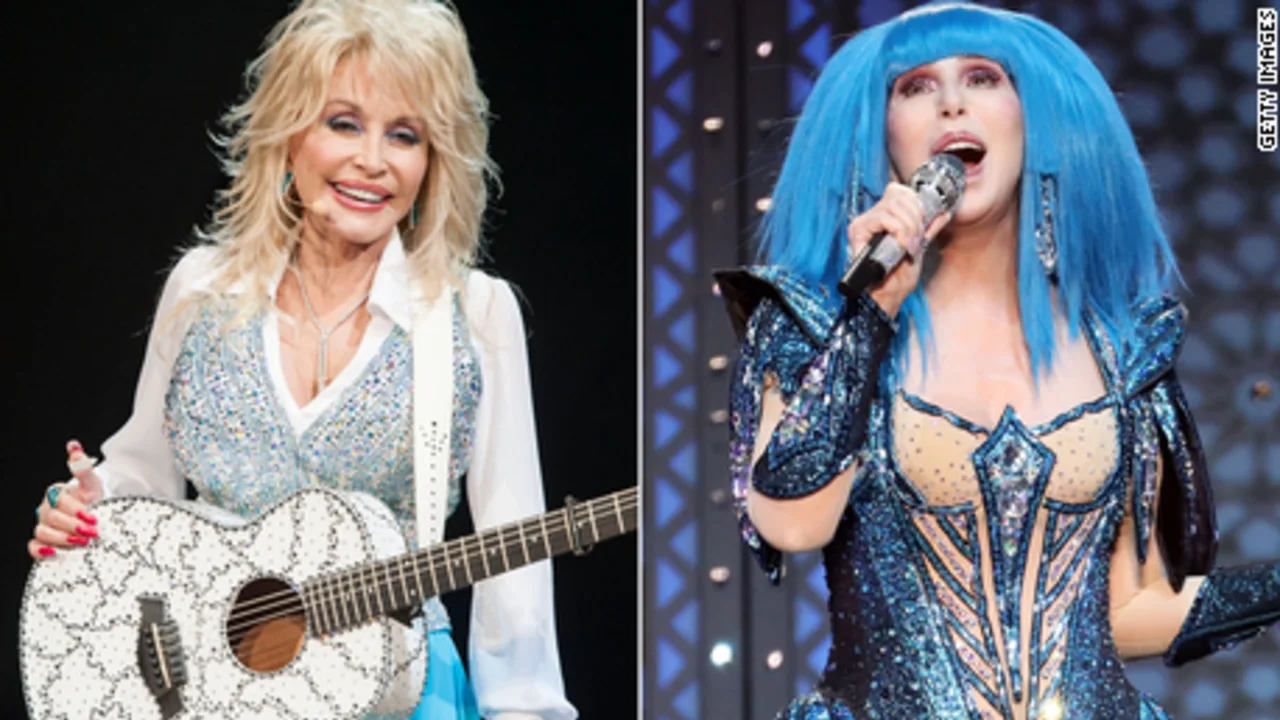 Dolly Parton in 2014 and Cher in 2019.