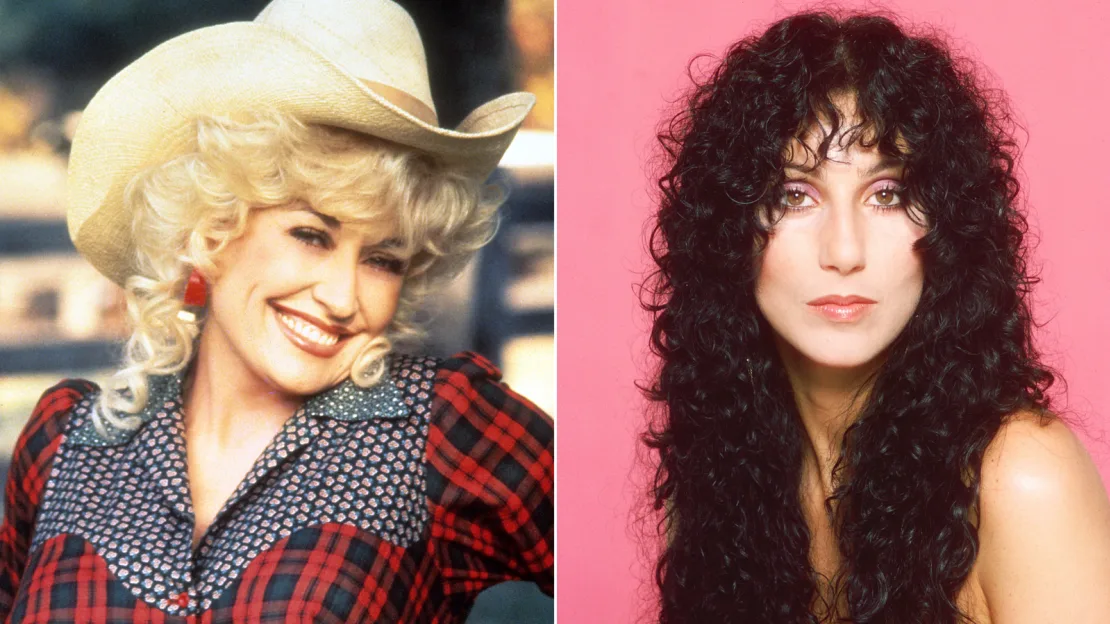 Dolly Parton In the film ''Rhinestone'' in 1984 and Cher in 1979 in Los Angeles, California.
