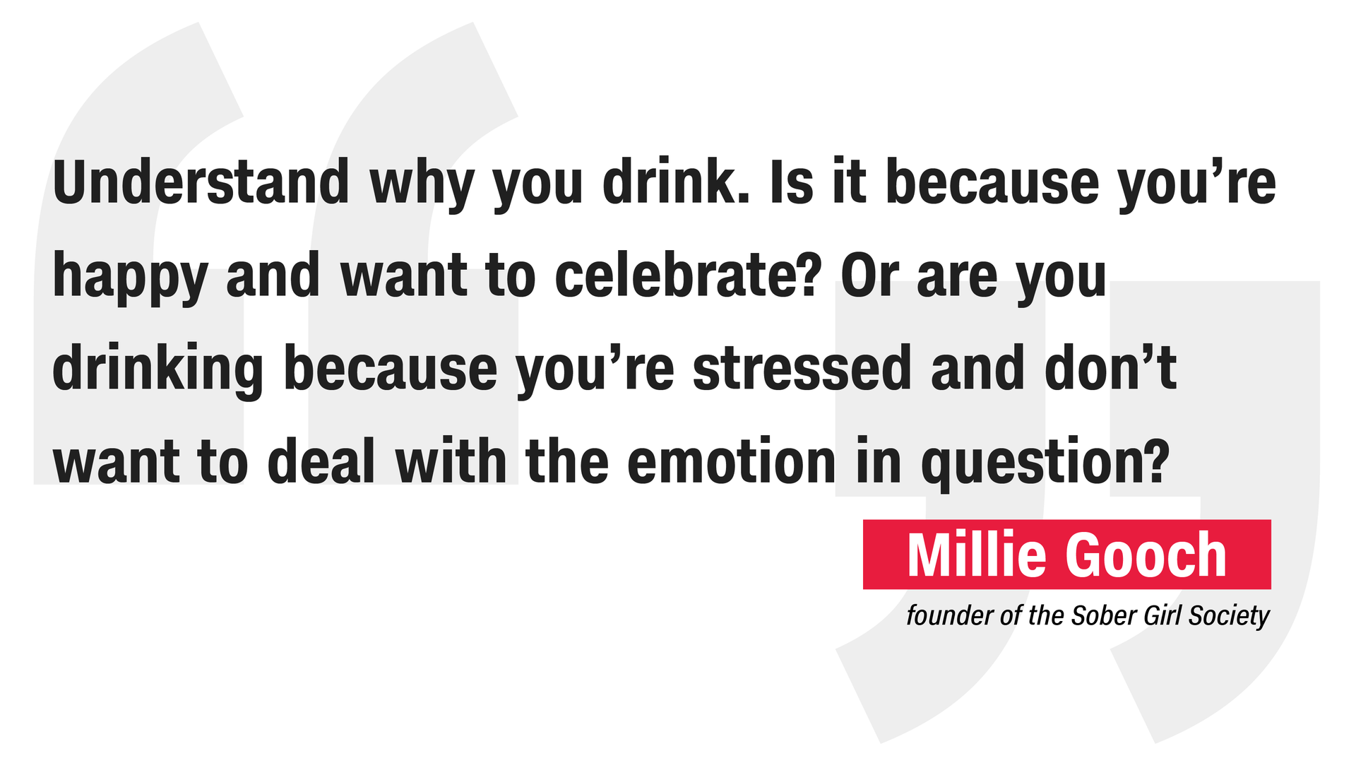 Millie Gooch, founder of the Sober Girl Society