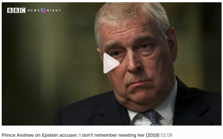 Prince Andrew on Epstein accuser (2019)