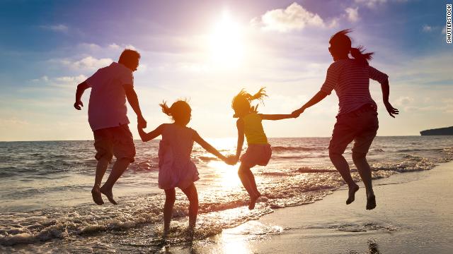 Image of family on beach