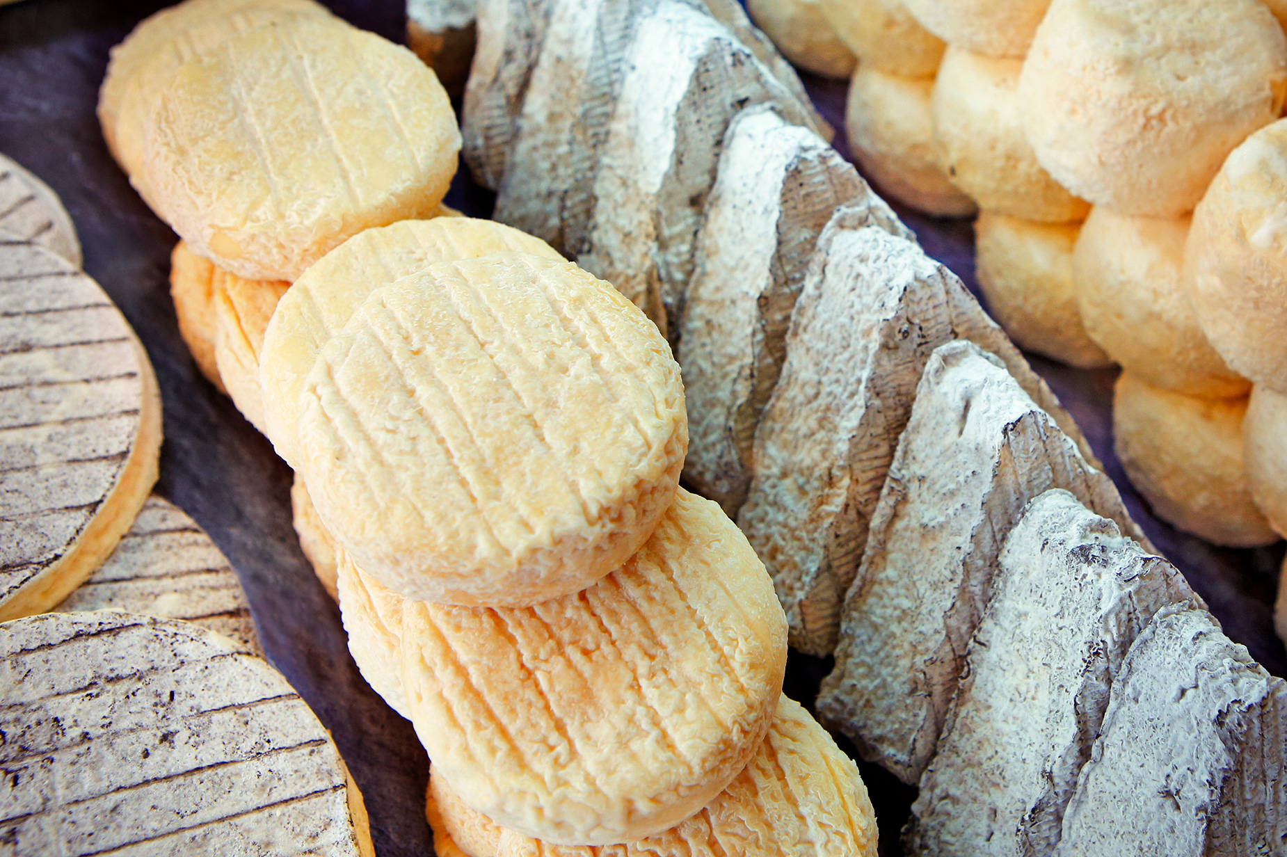 Traditional French cheeses.